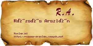 Rózsás Arszlán névjegykártya